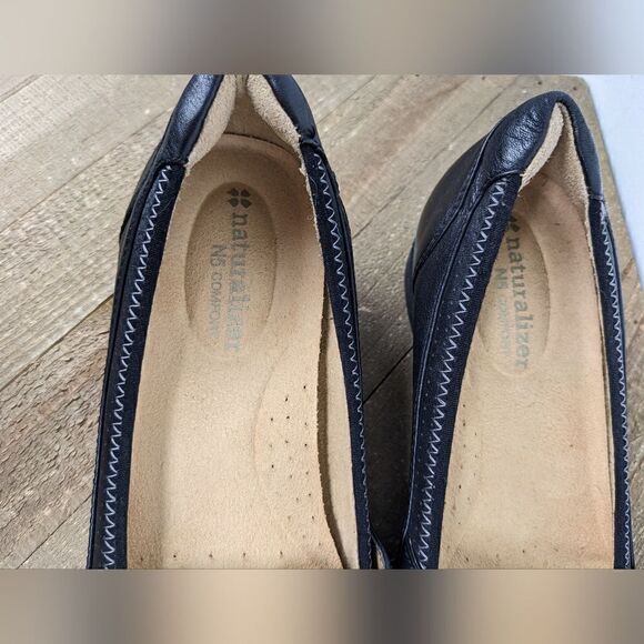 Naturalizer Olympia black leather slip on shoes comfort work size 6.5 - Picture 8 of 8